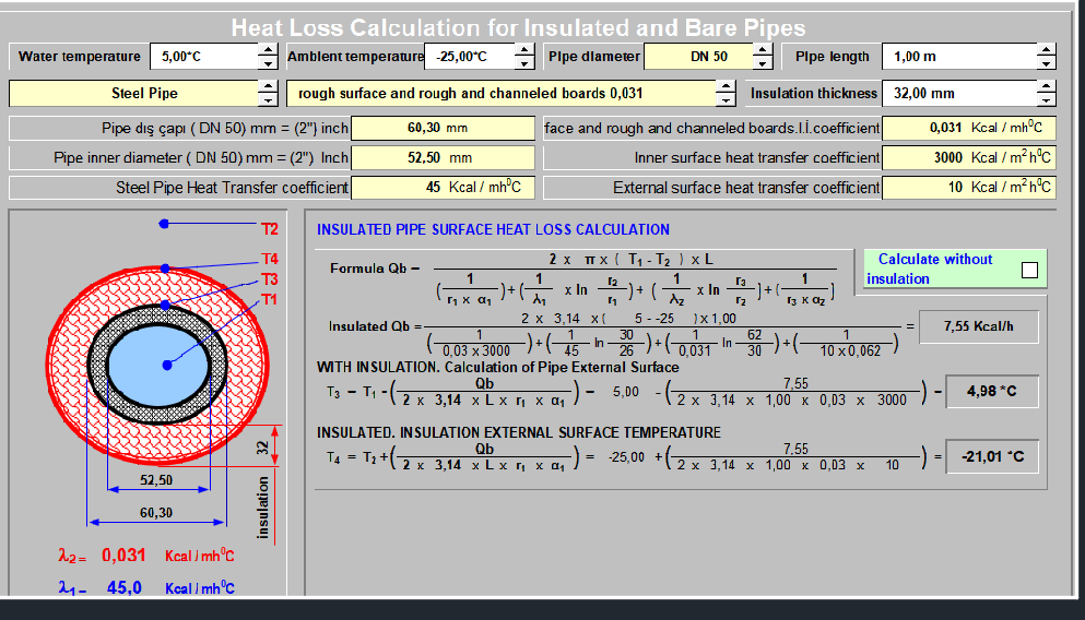 Heat Tracing Örnek Proje+ Isı Kaybı Hesap Programı - Görsel 5